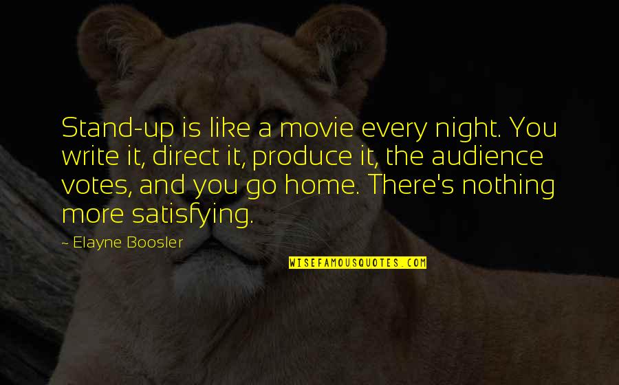 1 Night Movie Quotes By Elayne Boosler: Stand-up is like a movie every night. You