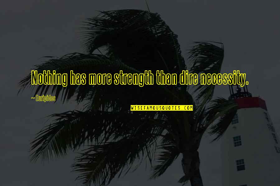 100 Meaningful Quotes By Euripides: Nothing has more strength than dire necessity.