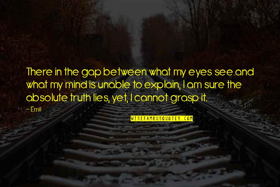 15074 Quotes By Emil: There in the gap between what my eyes