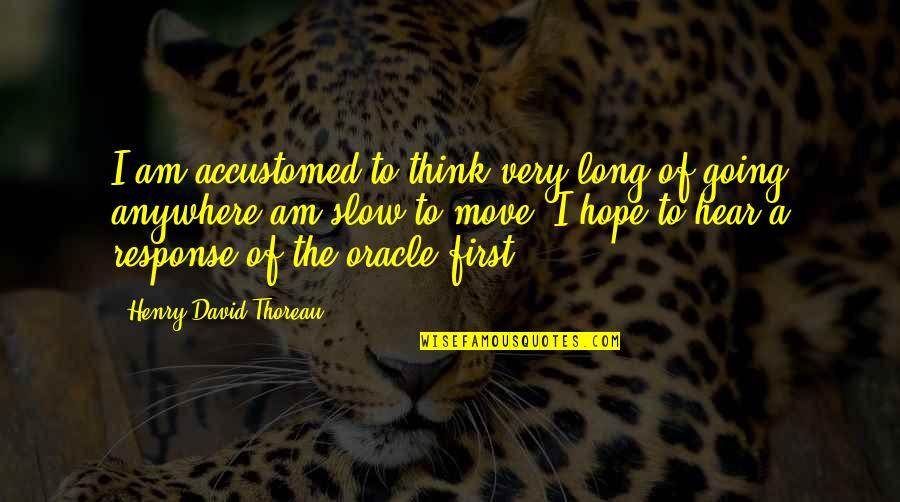 16742 Quotes By Henry David Thoreau: I am accustomed to think very long of