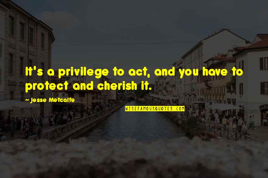 1775 Texas Quotes By Jesse Metcalfe: It's a privilege to act, and you have