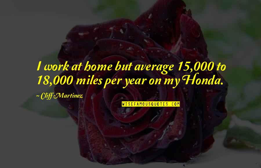 18 Year Quotes By Cliff Martinez: I work at home but average 15,000 to