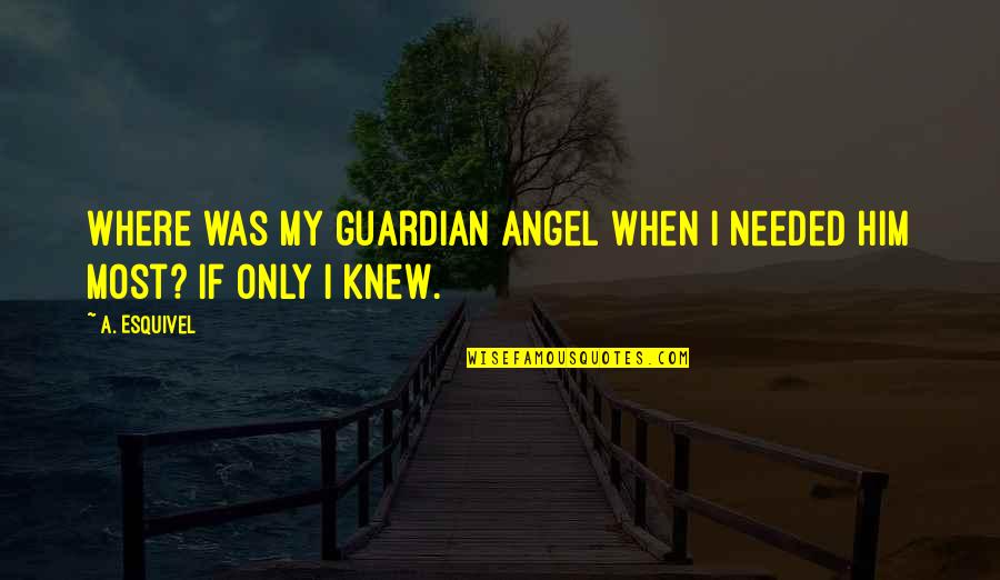 1871 Quotes By A. Esquivel: Where was my guardian angel when I needed