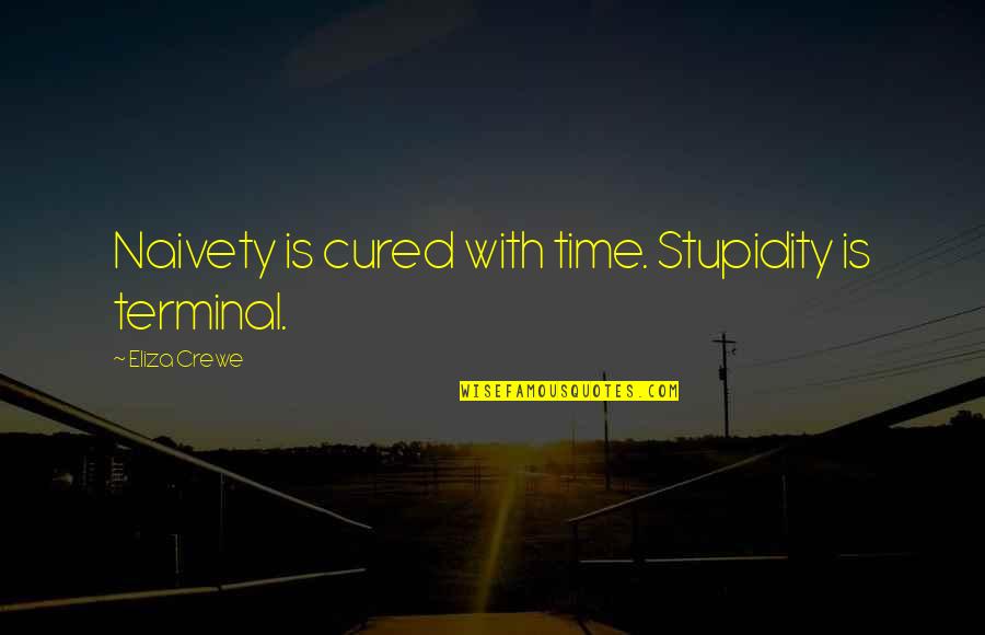 1925 Quarter Quotes By Eliza Crewe: Naivety is cured with time. Stupidity is terminal.