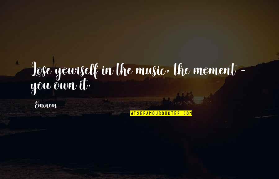 2125 Franklin Quotes By Eminem: Lose yourself in the music, the moment -