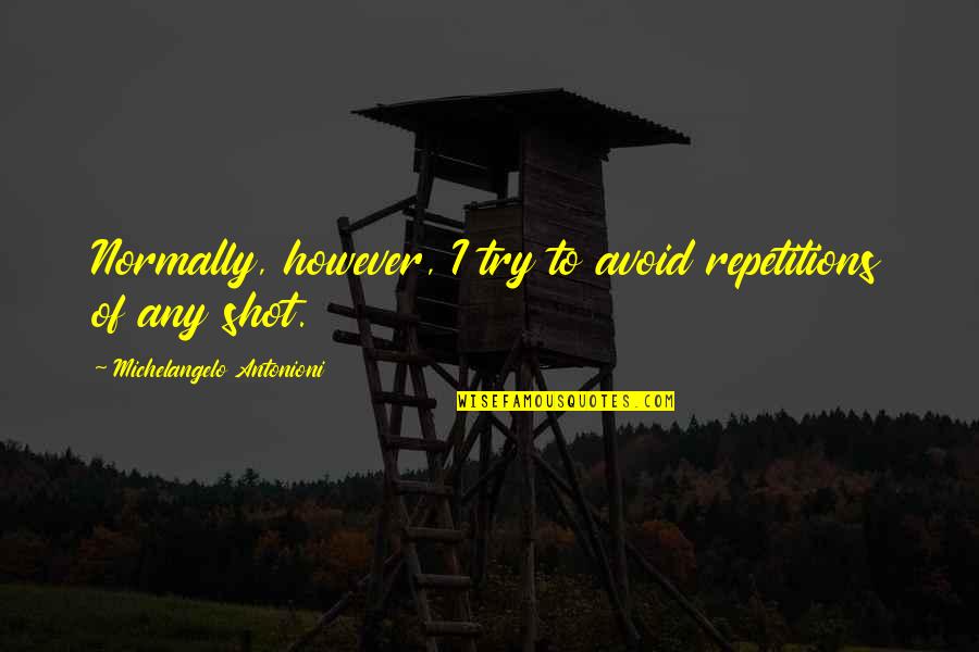 22246 Quotes By Michelangelo Antonioni: Normally, however, I try to avoid repetitions of