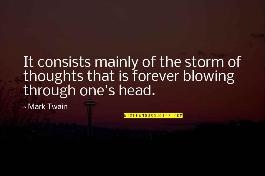 3 Am Thoughts Quotes By Mark Twain: It consists mainly of the storm of thoughts