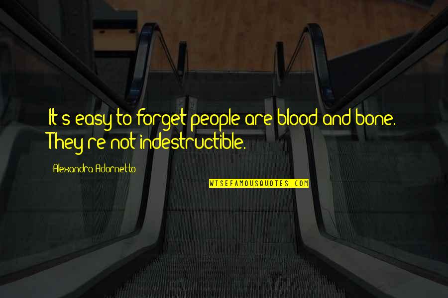 5303918784 Quotes By Alexandra Adornetto: It's easy to forget people are blood and