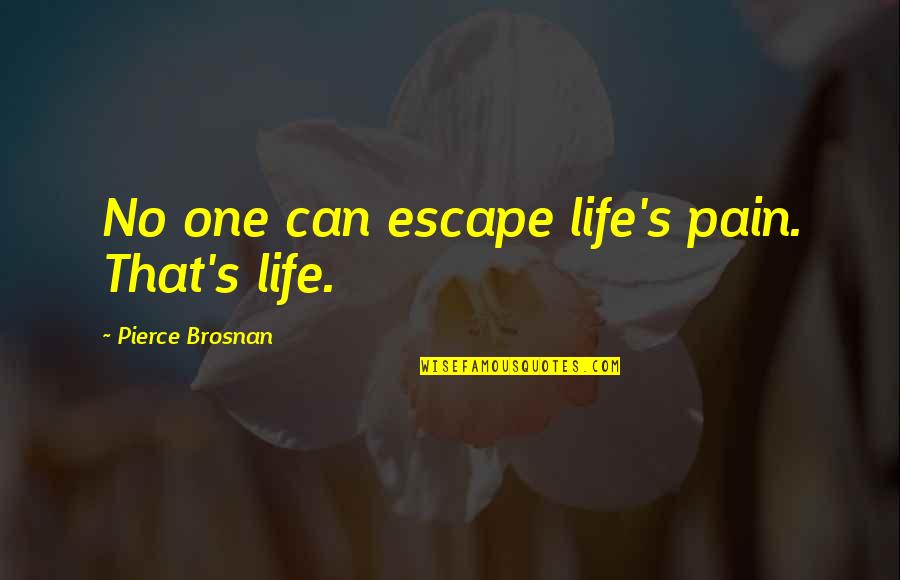 81pinkdogs Quotes By Pierce Brosnan: No one can escape life's pain. That's life.