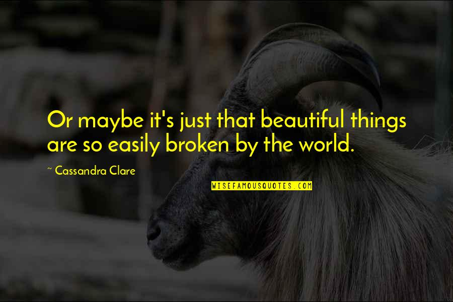 A Beautiful City Quotes By Cassandra Clare: Or maybe it's just that beautiful things are