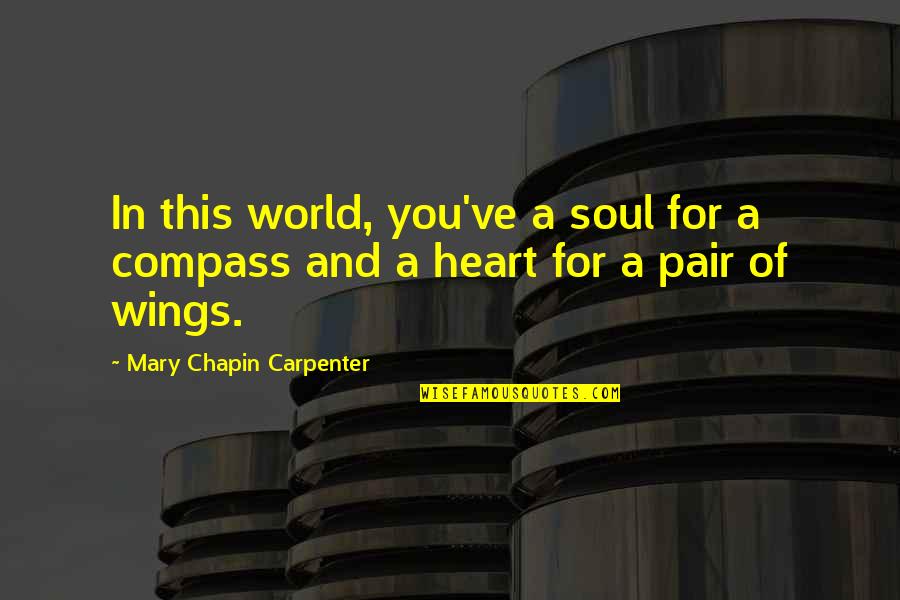 A Compass Quotes By Mary Chapin Carpenter: In this world, you've a soul for a