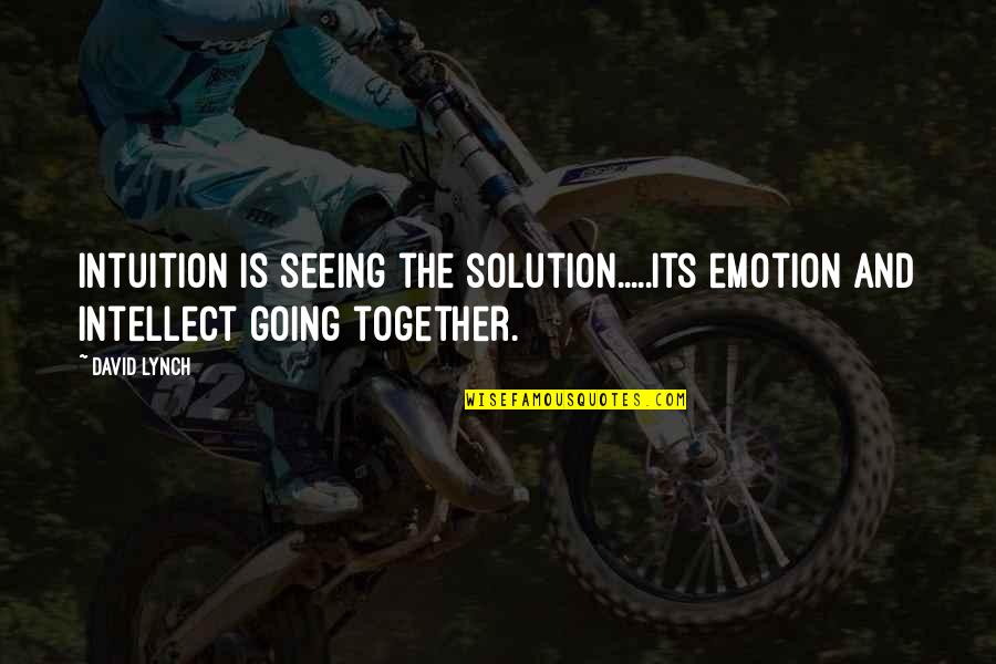 A Long Road Ahead Quotes By David Lynch: Intuition is seeing the solution.....its emotion and intellect