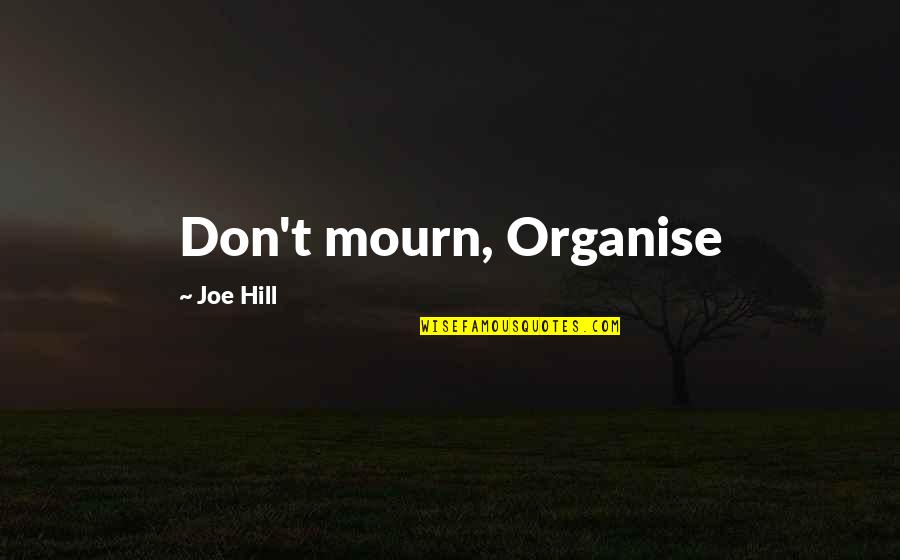 A Lost Ones Birthday Quotes By Joe Hill: Don't mourn, Organise