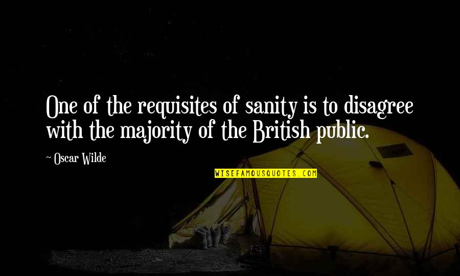 A Majority Of One Quotes By Oscar Wilde: One of the requisites of sanity is to