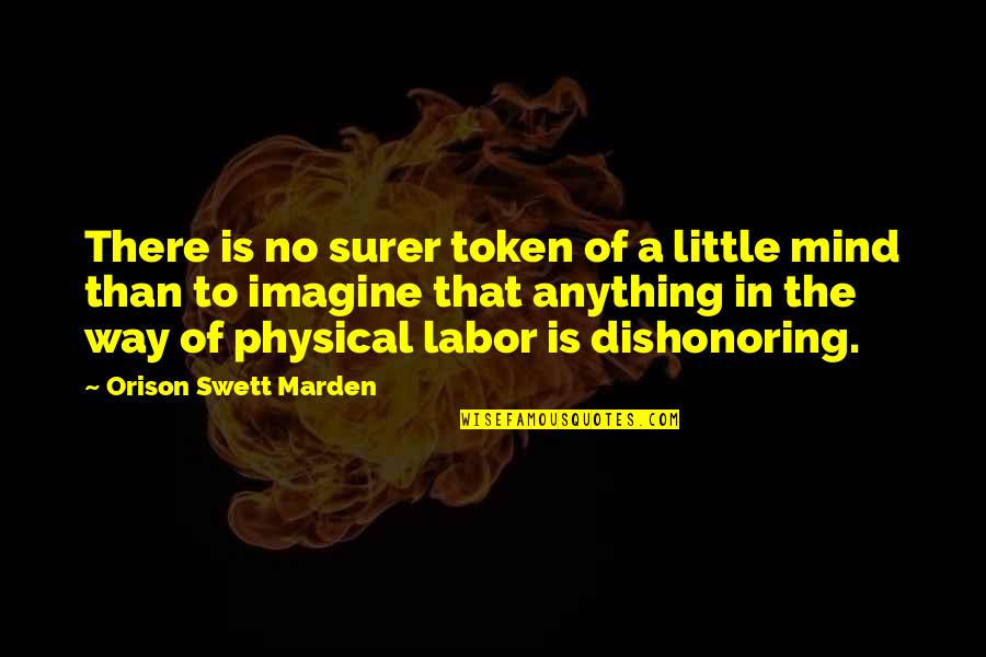 A Physical Quotes By Orison Swett Marden: There is no surer token of a little