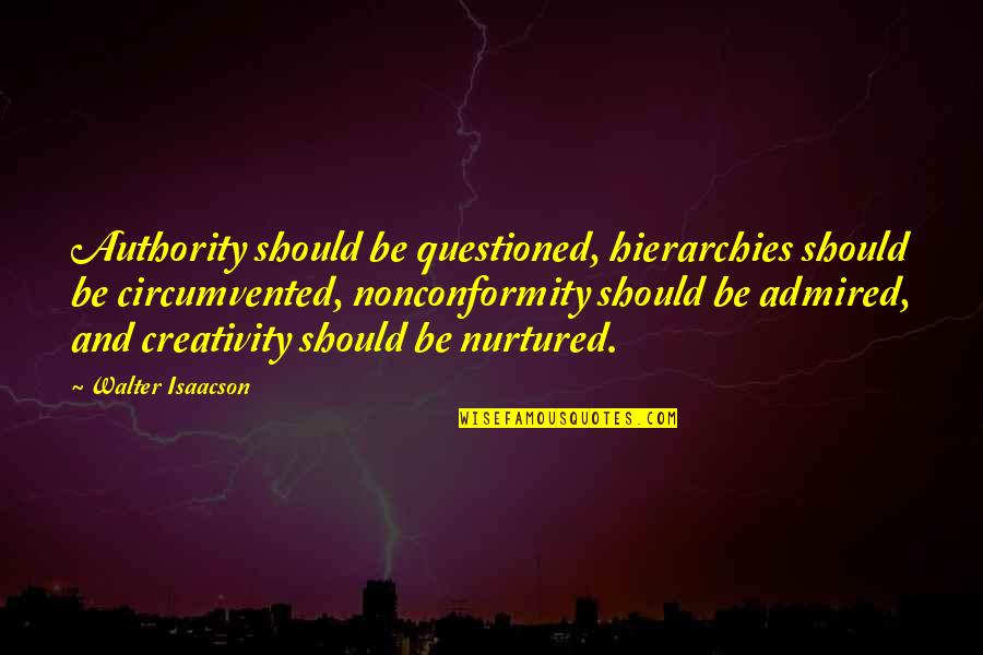 A Real Woman Has Curves Quotes By Walter Isaacson: Authority should be questioned, hierarchies should be circumvented,