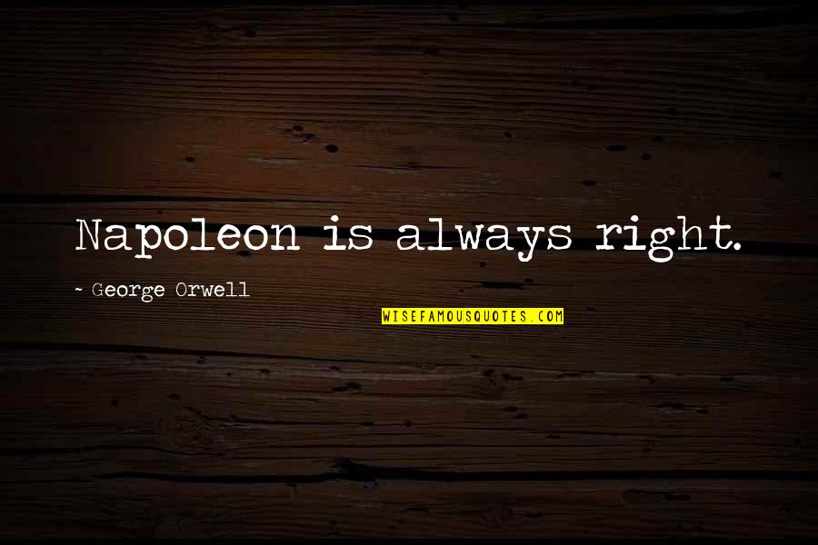 A Ripple Effect Quotes By George Orwell: Napoleon is always right.