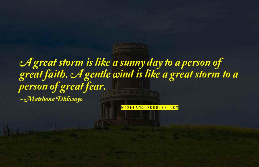 A Sunny Day Quotes By Matshona Dhliwayo: A great storm is like a sunny day