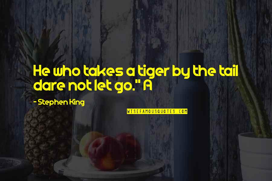 A Tiger Quotes By Stephen King: He who takes a tiger by the tail