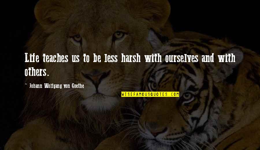 A Year Anniversary Quotes By Johann Wolfgang Von Goethe: Life teaches us to be less harsh with