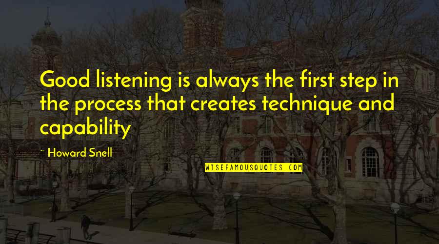 Abebooks Used Books Quotes By Howard Snell: Good listening is always the first step in