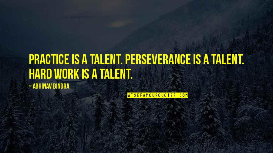 Abhinav Quotes By Abhinav Bindra: Practice is a talent. Perseverance is a talent.