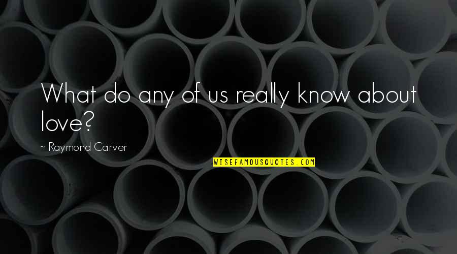 About Us Love Quotes By Raymond Carver: What do any of us really know about