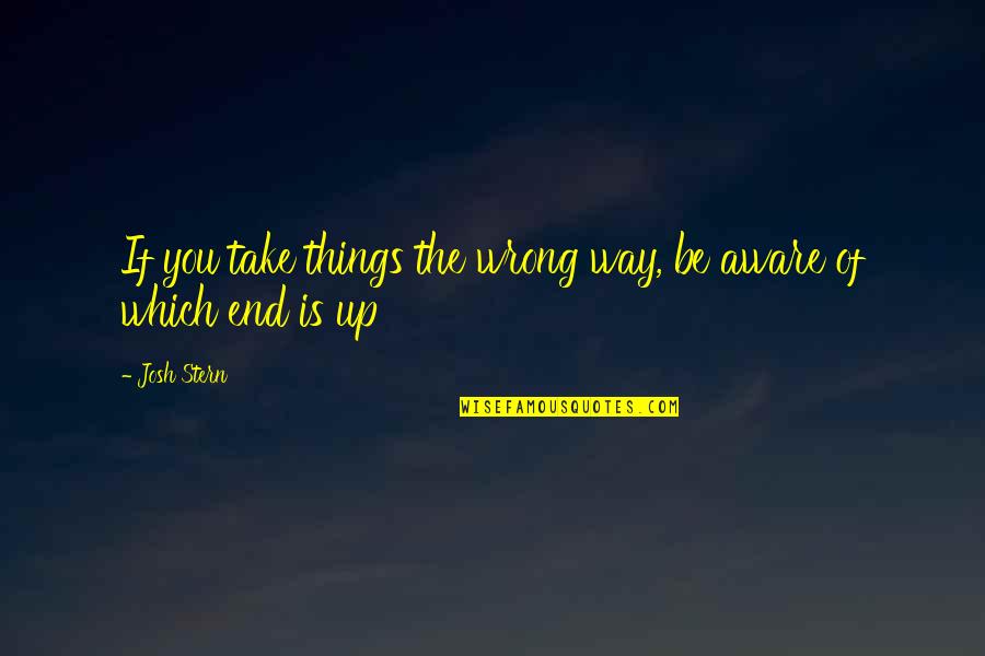 Absurd Quotes By Josh Stern: If you take things the wrong way, be