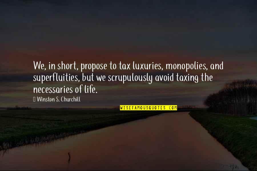 Accepting Someone Flaws Quotes By Winston S. Churchill: We, in short, propose to tax luxuries, monopolies,