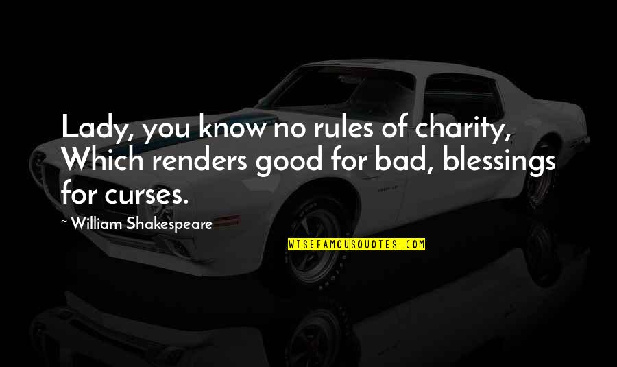 Accordionlike Quotes By William Shakespeare: Lady, you know no rules of charity, Which