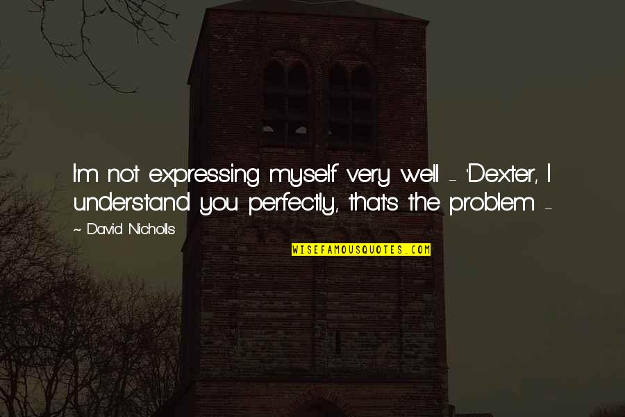 Accumulate Experience Quotes By David Nicholls: I'm not expressing myself very well - ''Dexter,