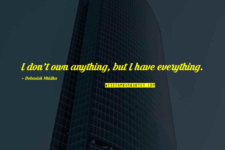 Accurate Mlk Jr Quotes By Debasish Mridha: I don't own anything, but I have everything.