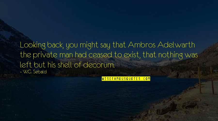 Acerola Vitamin Quotes By W.G. Sebald: Looking back, you might say that Ambros Adelwarth