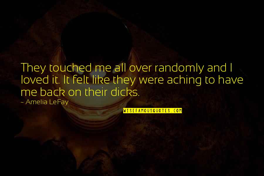 Aching Like A Quotes By Amelia LeFay: They touched me all over randomly and I