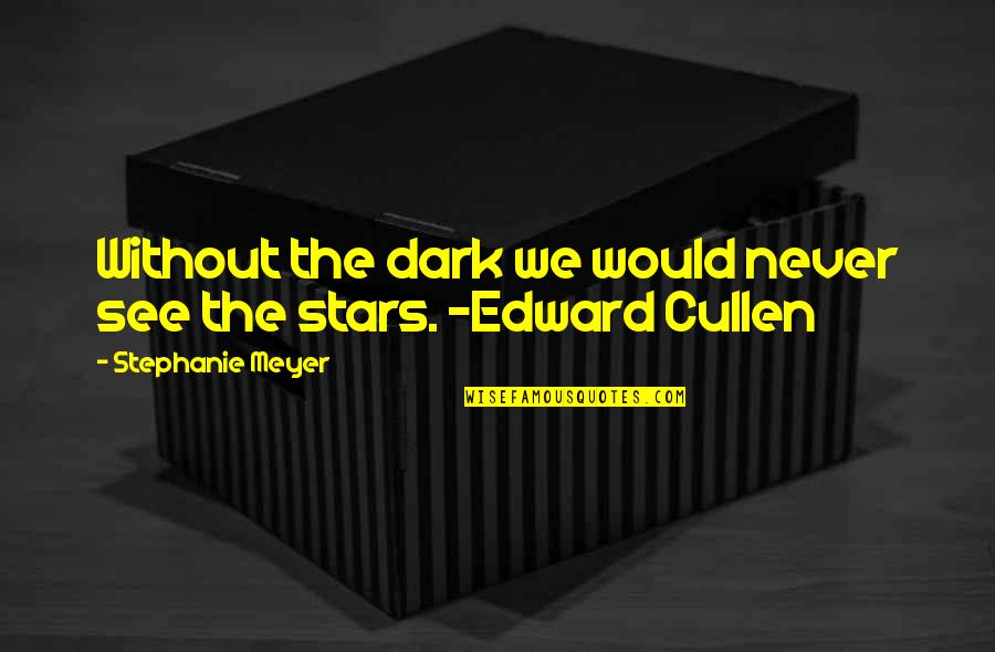 Acreditar Frases Quotes By Stephanie Meyer: Without the dark we would never see the