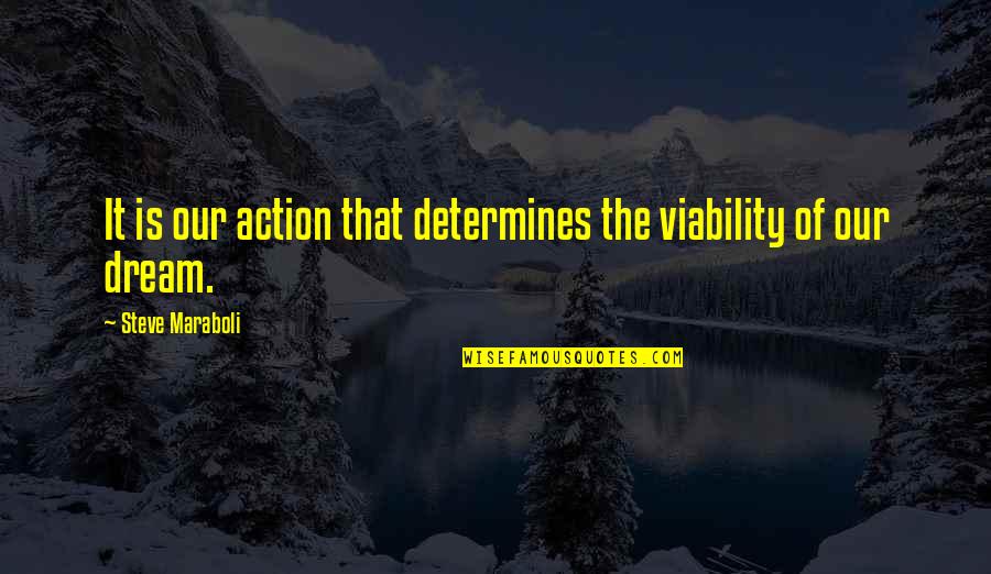 Action Dream Quotes By Steve Maraboli: It is our action that determines the viability