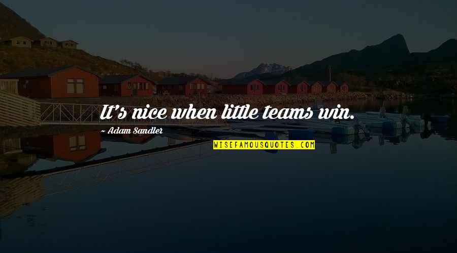 Adam Sandler Quotes By Adam Sandler: It's nice when little teams win.