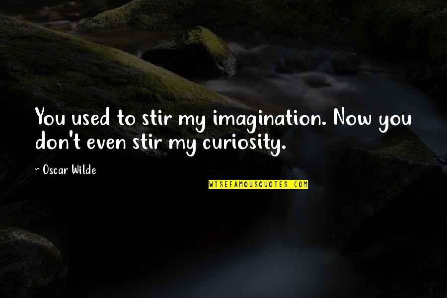 Adamovic Bass Quotes By Oscar Wilde: You used to stir my imagination. Now you