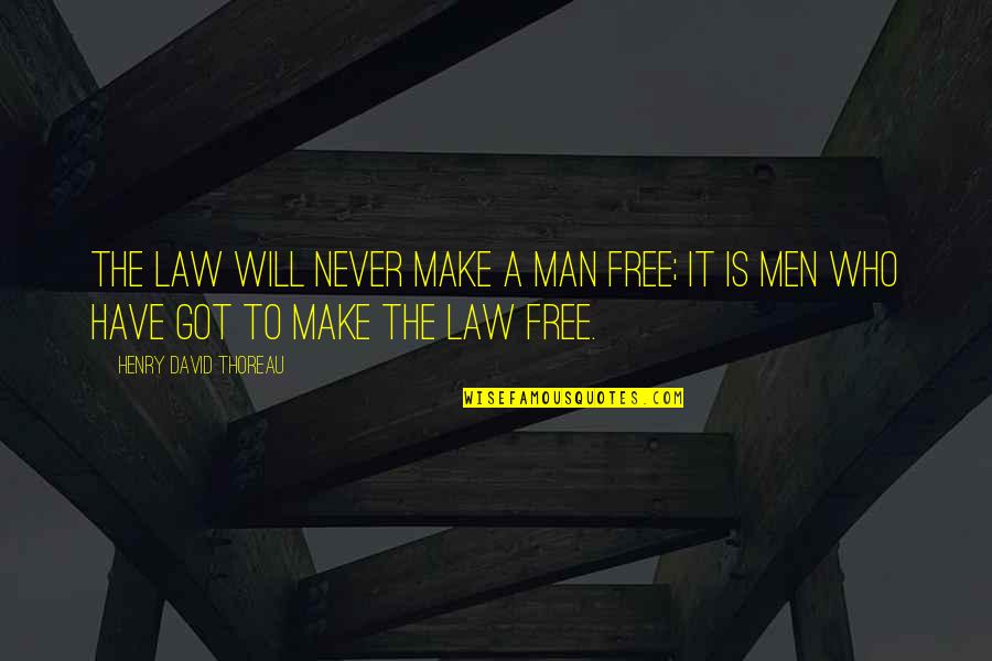 Adaptability And Children Quotes By Henry David Thoreau: The law will never make a man free;