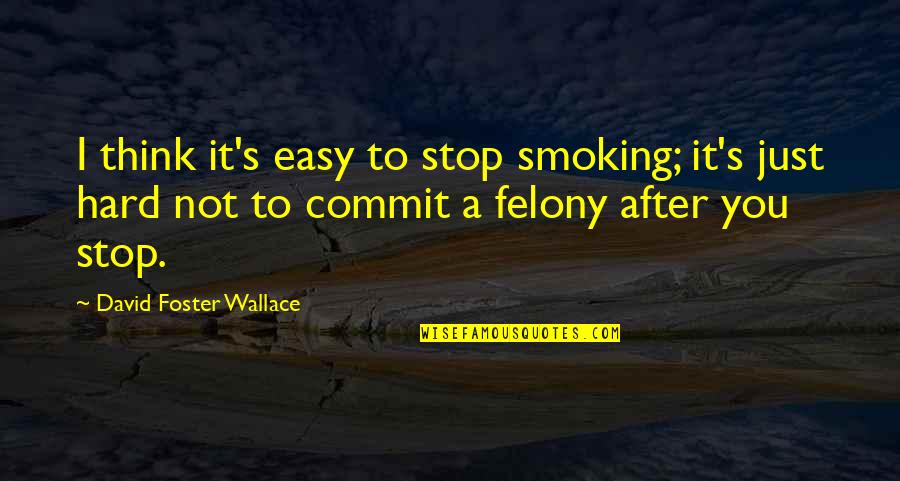 Addiction To Quotes By David Foster Wallace: I think it's easy to stop smoking; it's