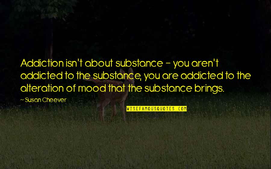 Addiction To Quotes By Susan Cheever: Addiction isn't about substance - you aren't addicted