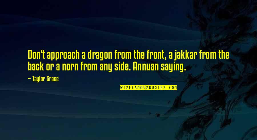 Adelia's Quotes By Taylor Grace: Don't approach a dragon from the front, a