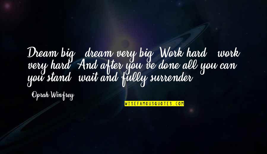 Aderemi Adeyinka Quotes By Oprah Winfrey: Dream big - dream very big. Work hard