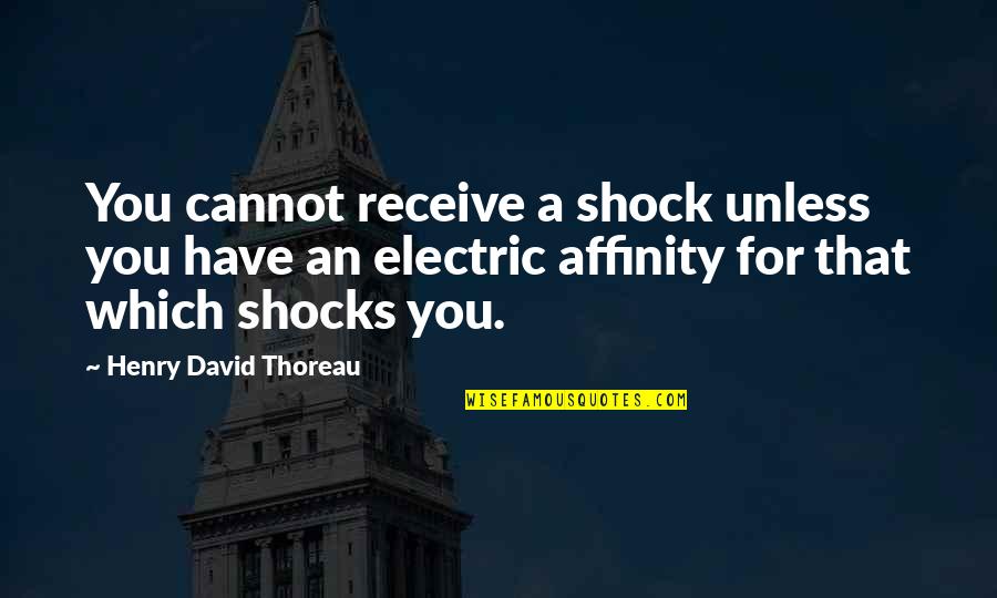 Adire Quotes By Henry David Thoreau: You cannot receive a shock unless you have