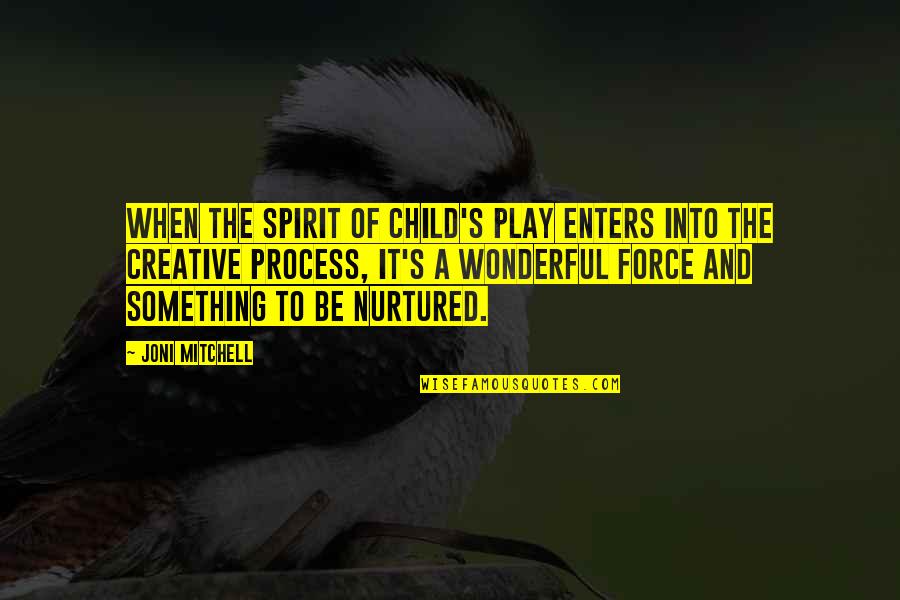 Adjusts As An Instrument Quotes By Joni Mitchell: When the spirit of child's play enters into