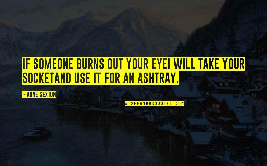 Admiration To Someone Quotes By Anne Sexton: If someone burns out your eyeI will take