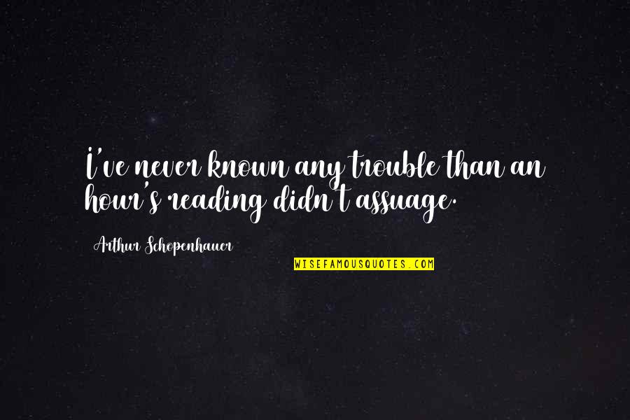 Adolescenti Orno Quotes By Arthur Schopenhauer: I've never known any trouble than an hour's