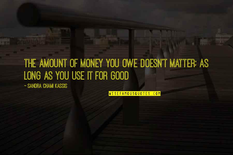 Adumbrated Antonym Quotes By Sandra Chami Kassis: The amount of money you owe doesn't matter;