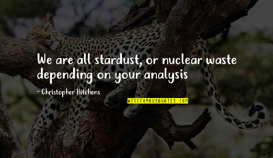 Aertssen Quotes By Christopher Hitchens: We are all stardust, or nuclear waste depending