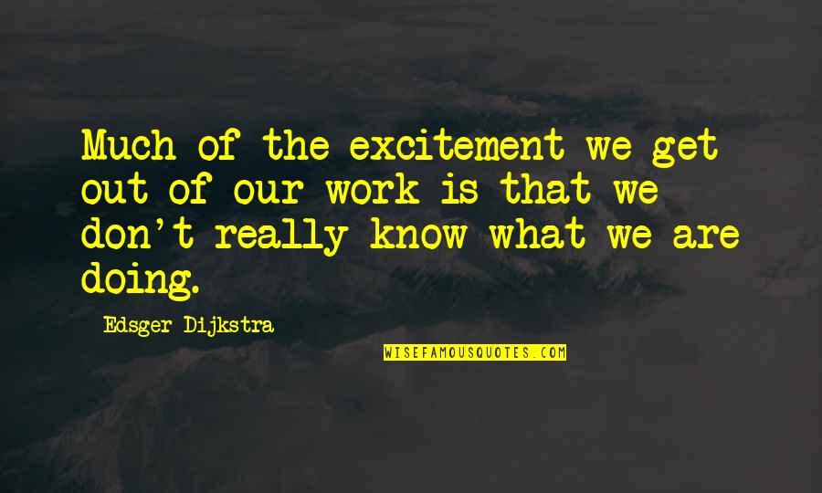 Afosetup Quotes By Edsger Dijkstra: Much of the excitement we get out of